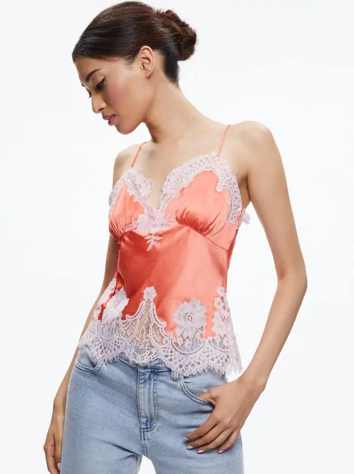 MALISSA LACE TRIMMED SLIP TOP
